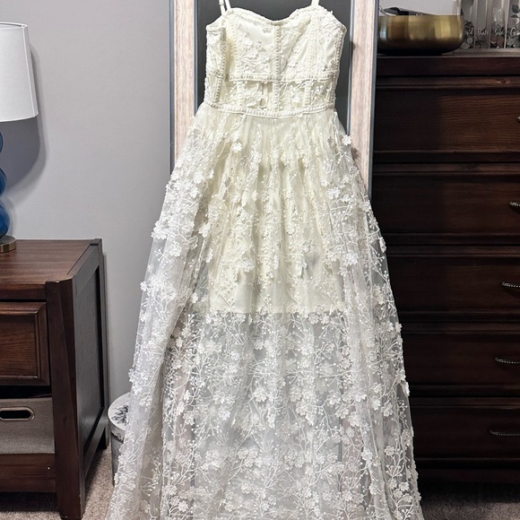 Altar'd State Evangeline floral maxi dress ivory size XS - Picture 10 of 16